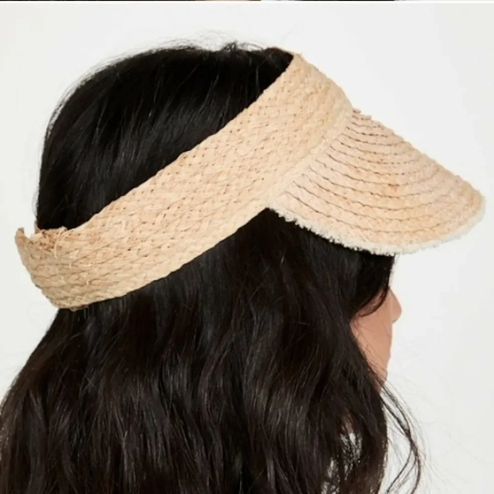 Hat Attack Pocket Visor Woven Rafia Adjustable Women's One Size Natural Summer